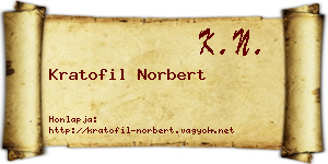 Kratofil Norbert névjegykártya